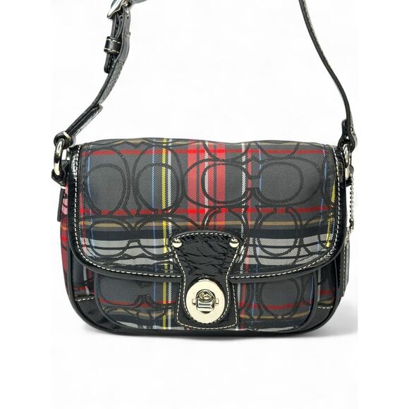 Coach Vintage Y2K Tartan Plaid Poppy Signature Small Penny Flap Shoulder Bag - Picture 2 of 9